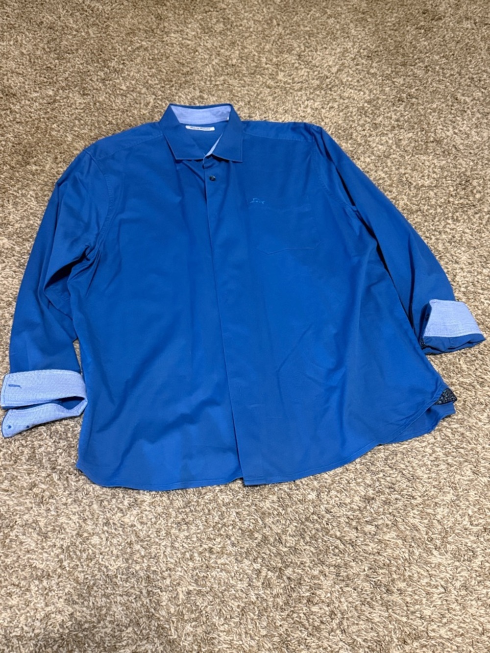 Tommy Bahama Blue Button Up Shirt XL Mens Long Sleeve Casual Dress